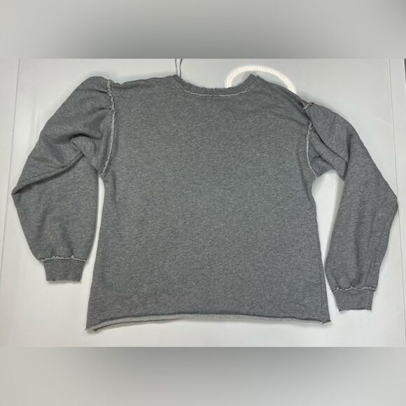 Seven7 Floral Bird Embroidered Sweatshirt Women Small Gray - Picture 4 of 7